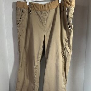 Announcements maternity khaki pull on pants with pockets size large 12/14